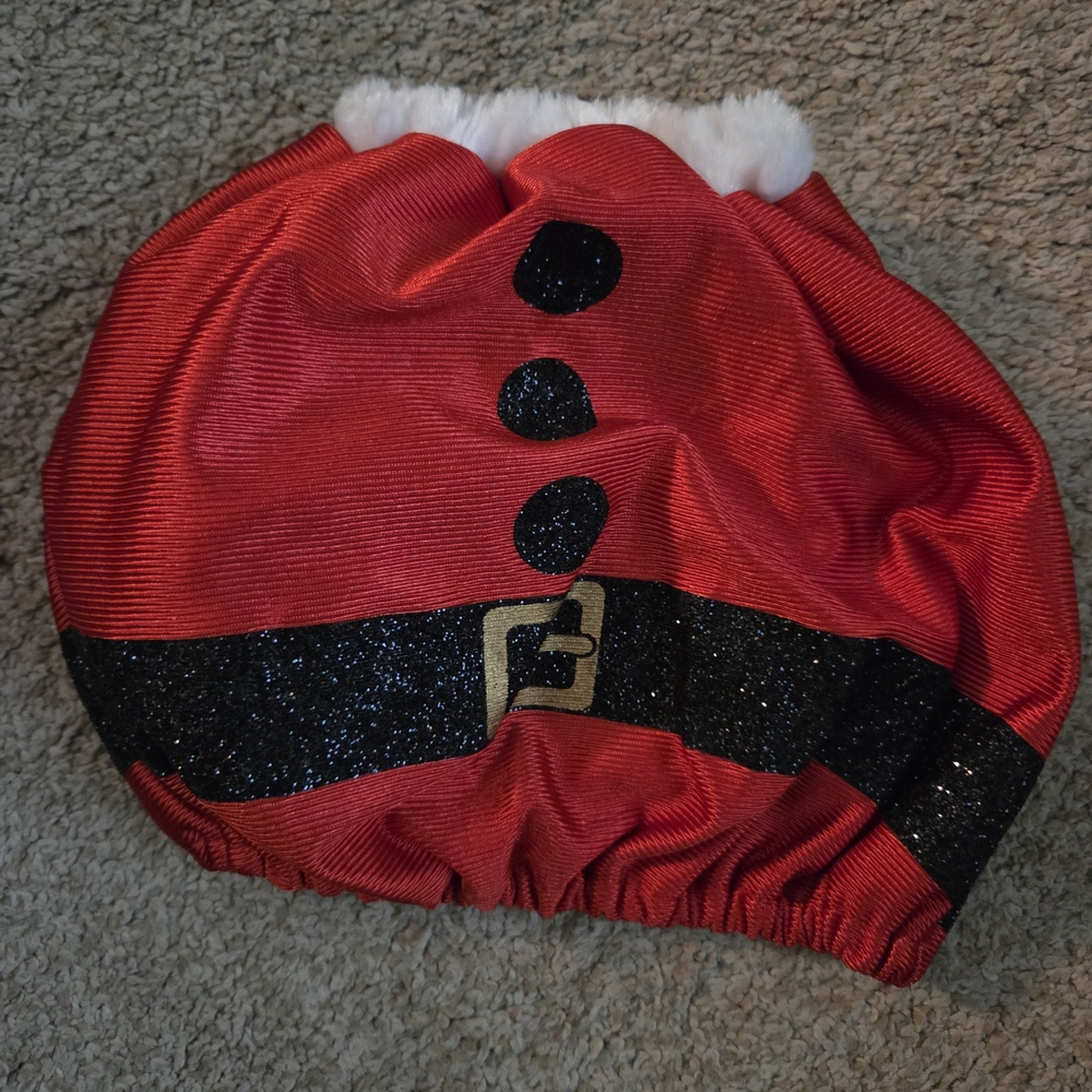 Festive Red Dog Costume with Black Accents